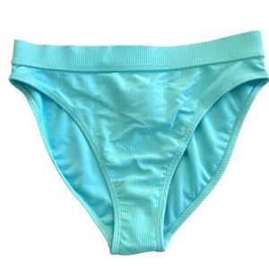 Cyn & Luca Aqua Banded High-Waist Bikini Bottoms NWT